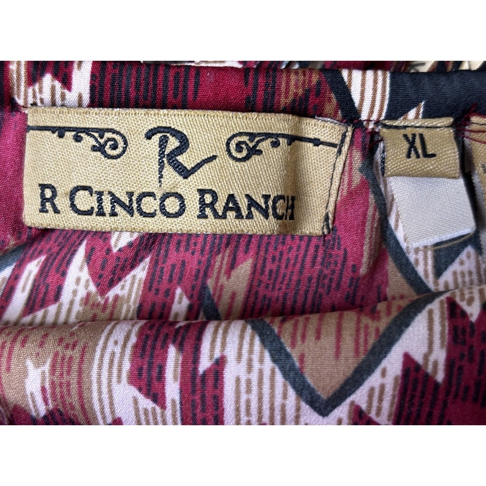 Cinco Ranch Aztec Fringe Tunic XL Western Boho Festival Southwestern Peasant - Picture 9 of 10